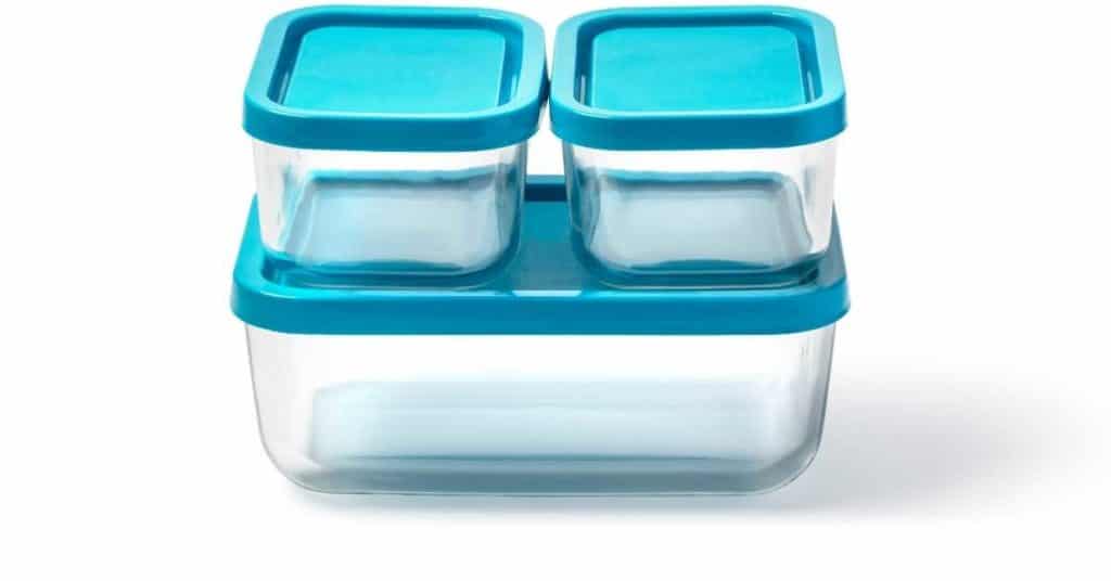 Top Benefits of glass food storage containers. Picture of empty glass food containers.